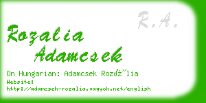 rozalia adamcsek business card